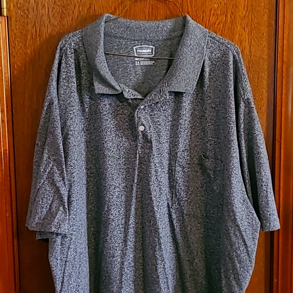 Men's 4XLT Gray Polo